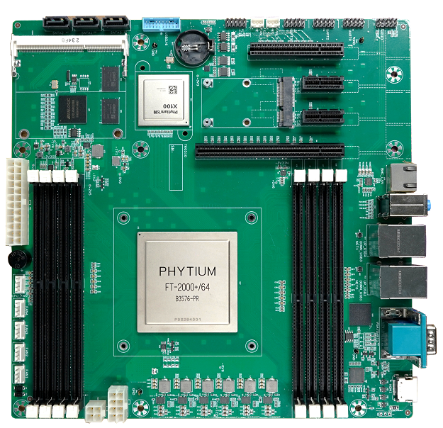 成都天玙兴发布基于飞腾2000+/64核处理器的小尺寸微服务器主机板
